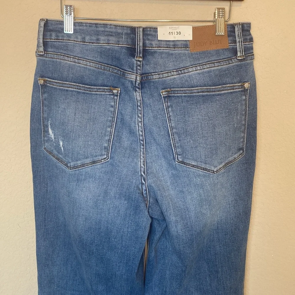 NWT Judy Blue 90's Straight Fit High Waist Medium Wash Jeans 11/30 - Picture 11 of 11